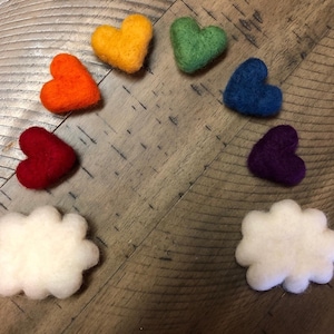 Baby Rainbow Felted Hearts Photography Prop RTS
