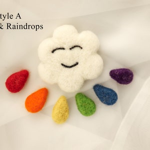 Newborn Rainbow Felted Wool Prop, Newborn Felted Rainbow Prop, Rainbow Baby Prop, Cloud, Rainbow, Rainbow Heart, Newborn Photography Prop