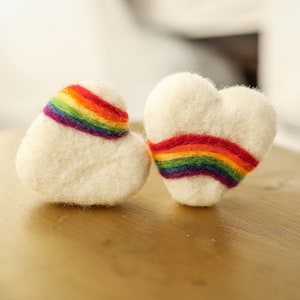 RTS Newborn Rainbow Felted Wool Prop, Newborn Felted Rainbow Prop, Rainbow Baby Prop, Rainbow Heart, Newborn Photography Prop