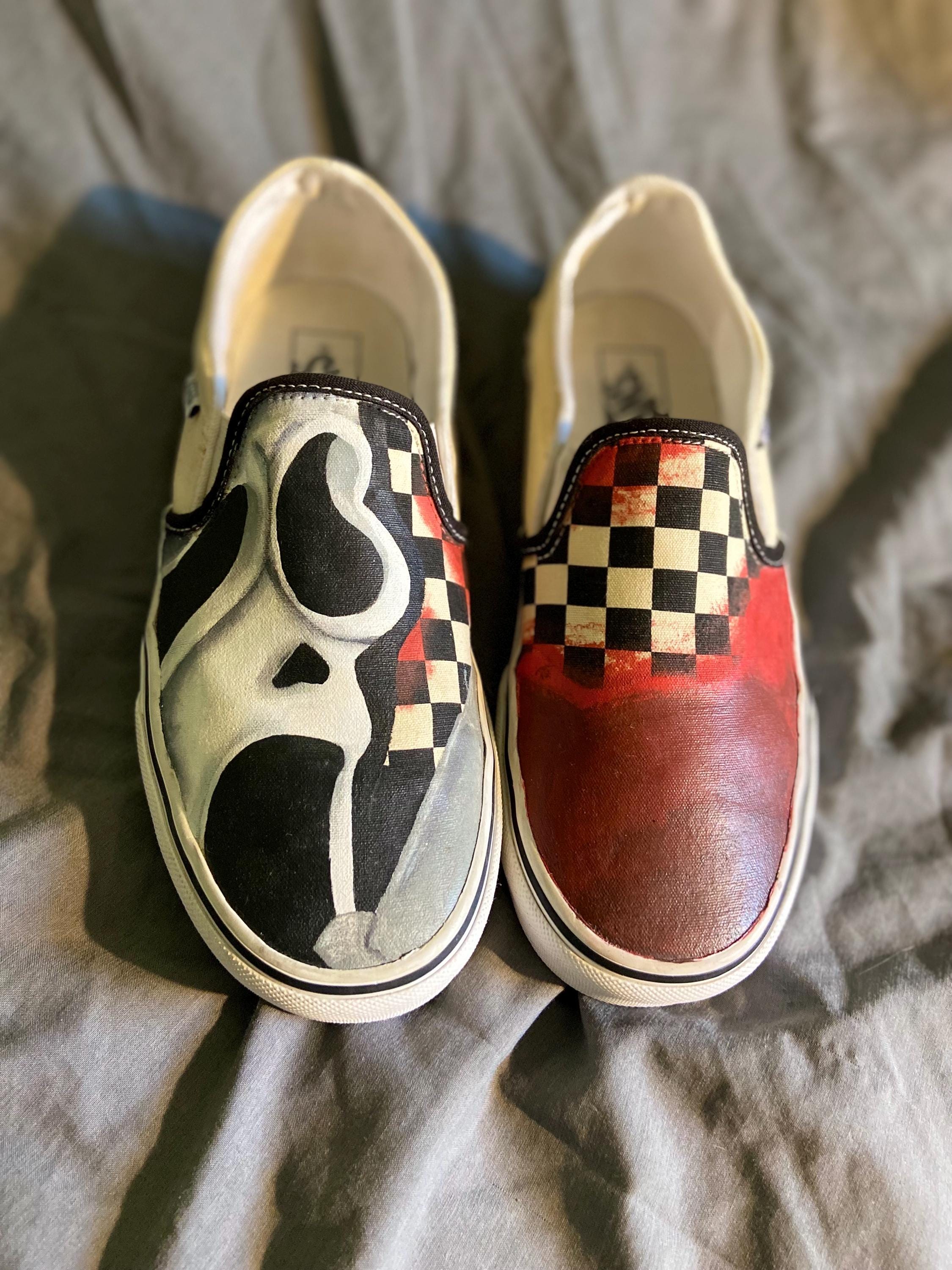 Customized checkered vans discount