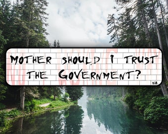 Pink Floyd Mother Should I Trust The Government Waterproof Vinyl Sticker Decal Lyric Art