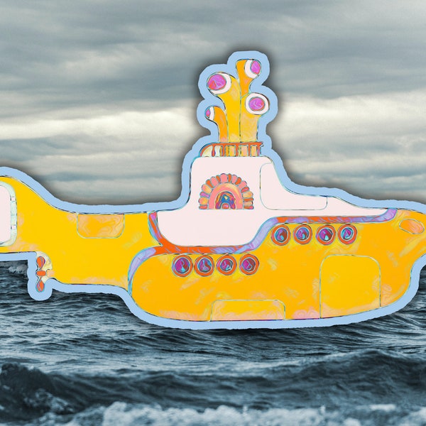 Yellow Submarine Waterproof Vinyl Sticker Decal Beatles Lyric Art