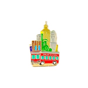 City Adventures Red Bus Enamel Pin – A Hard and Stylish NYC Travel Companion for Bags, Liberty Lovers, and Perfect Gifts for Him or Her!