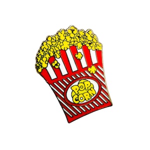 Quirky Nostalgia - 90s-Inspired Movie Night Enamel Pins – Small Cute Popcorn Designs!