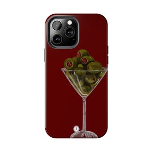 Handyhülle „Dunkelrote Olive“ mit Martini-Gemälde