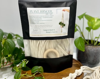 DIY Macrame Plant Hanger Kit - Beginner Macrame Kit - Art Therapy - Handmade Gift - Easy Macrame Tutorial - Adult Craft Kit