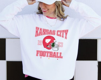 Kansas City Chiefs Sweatshirt Kansas City Football Sweatshirt Vintage Kansas City Chiefs crewneck Chiefs game day outfit nfl sweatshirt