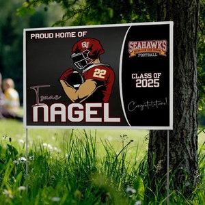 Personalized Football Player Yard Sign, Sports Name Sign, Football Sign, Show Your Support, customized football sign, senior School Spirit