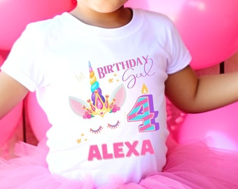 Personalized Unicorn Birthday Shirt: Matching Family Party Tees