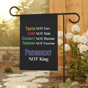 Anti Trump Garden Flag, Understated Protest Yard Decor, Democrat Outdoor Banner