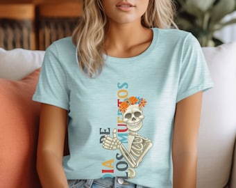 Floral Skull Day of the Dead Tee, Mexican Halloween Costume