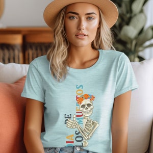 Day Of The Dead Tee, Mexican Halloween, Halloween Costume, Floral Skull Shirt, Mexican Shirt Women, Dia De Muertos Shirt, Day Of The Dead