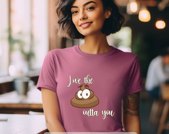 Funny Poop Emoji T-Shirt: "Love the Poop" Unisex Soft Tee
