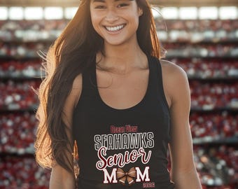 Custom Senior Mom Football Tank Top: Personalized Team Spirit Tee