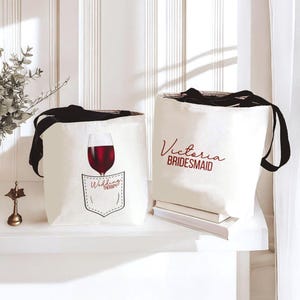 Personalized Wine Club Tote Bag: Bachelorette Party Favor