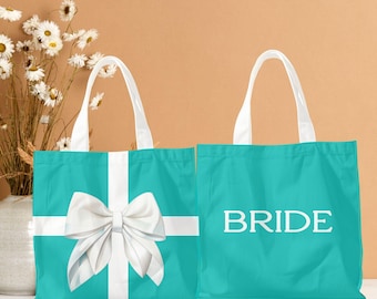 Bridesmaid Tote Bag: Personalized Wedding Party Gift with Bow