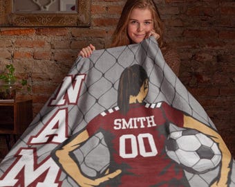 Personalized Soccer Blanket: Custom Team Throw, Senior Gift
