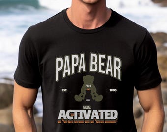 Custom Papa Bear T-shirt, Personalized Dad Shirt With Kids Names