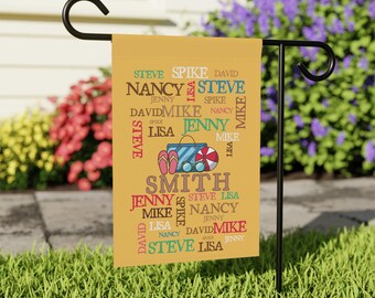 Personalized Beach House Garden Flag: Custom Family Name Decor