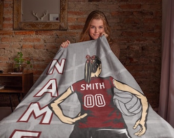 Custom Volleyball Blanket, Personalized Sports Gift, Soft Cozy Throw for Volleyball Players, Unique Team Blanket, Perfect Gift for Athletes