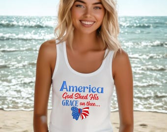Coquette USA Flag Tank Top: 4th of July Patriotic Tee