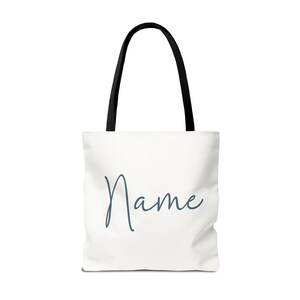 Personalized Book Lover Tote Bag: Floral Book Design image 4