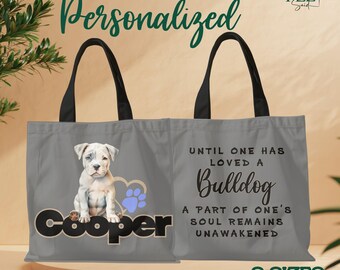 Personalisierte Tragetasche aus Canvas mit Hundemotiven, Geschenk für Hundemama