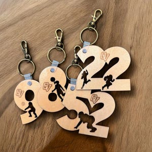 Custom Sports Team Bag Tag: Personalized Football, Baseball, Softball Keychain