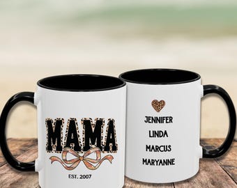 Custom Mama Coffee Mug, Personalized Mother's Day Gift, Kids Names