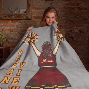 Custom Cheer Blanket, Personalized Team Gift, Cheerleader Throw for School Spirit, Unique Cheer Decor, Soft Blanket for Cheer Moms