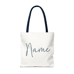 Personalized Book Lover Tote Bag: Floral Book Design image 3