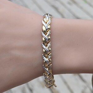 Gorgeous Weave 10k Yellow & White Gold Bracelet