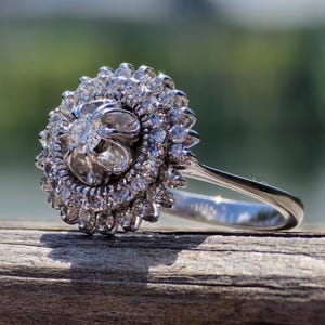 Incredible Sparkle 18k Diamond Halo White Gold Ring