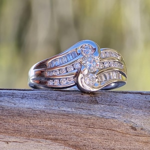 Delightful 3/4 Diamond Carat 14k White Gold Cocktail Ring