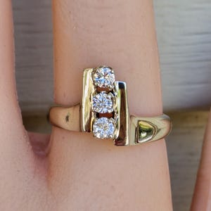 Striking 0.45 Carat Vertical Diamond 14k White Gold Cocktail Ring