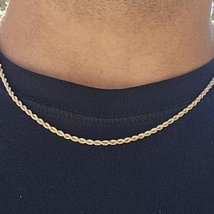 Classic Solid Gold 14k 2.7mm Thick Rope 12.5 Grams 19.5 Inch Unisex Chain/Necklace