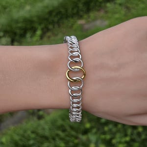 Judith Ripka Eternity Collection 18k & Sterling Silber Ineinander greifender abgestufter Link-Stack-Armreif