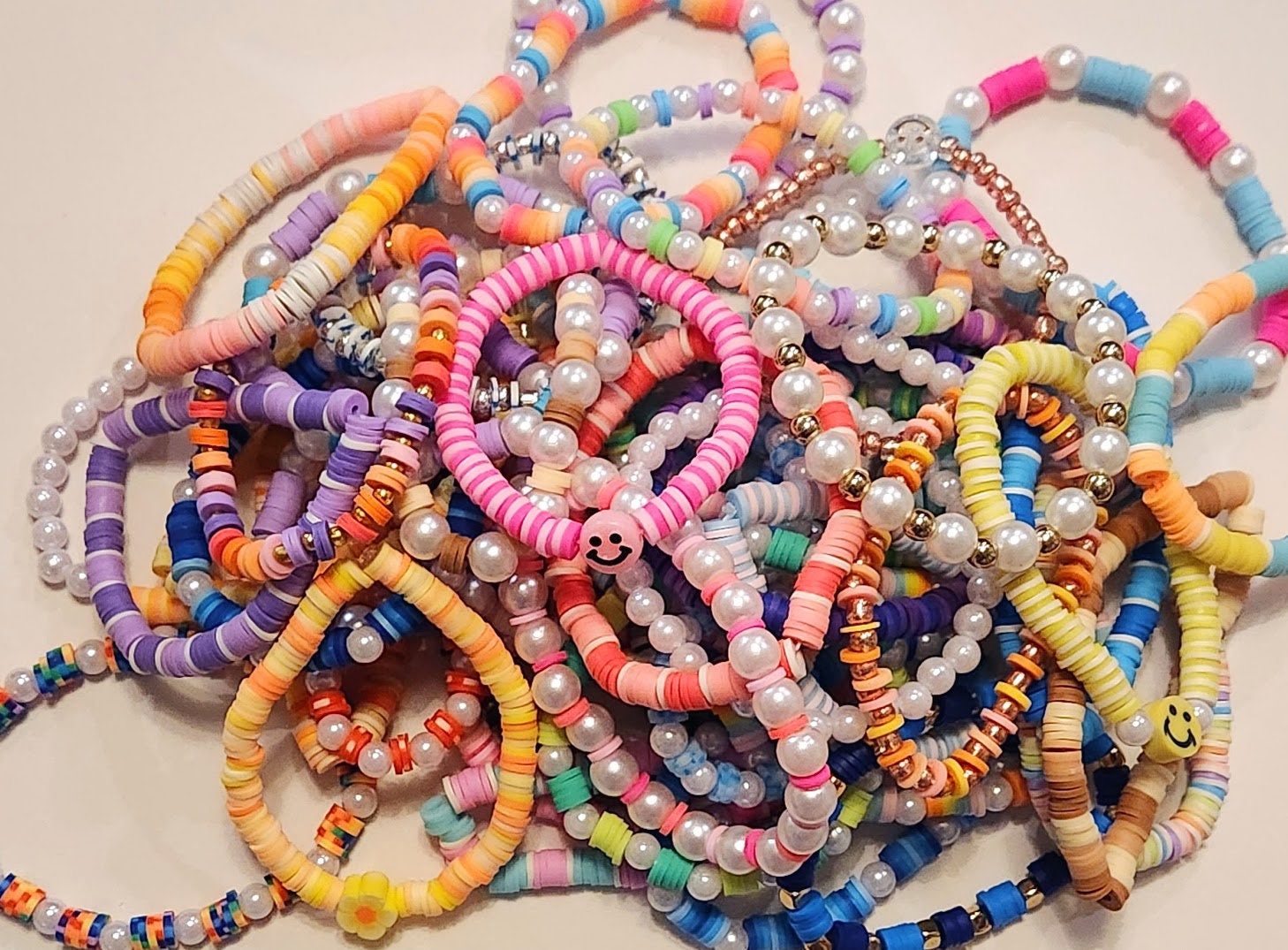 Preppy Solid Clay Beaded Bracelets | Smile & Soul Threads