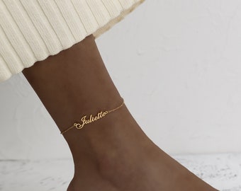 Personalized Name Anklet, Custom Name Anklet, Ankle bracelets for women, Dainty Anklet, Initial Anklet, Name Anklet 18K, Summer jewellery