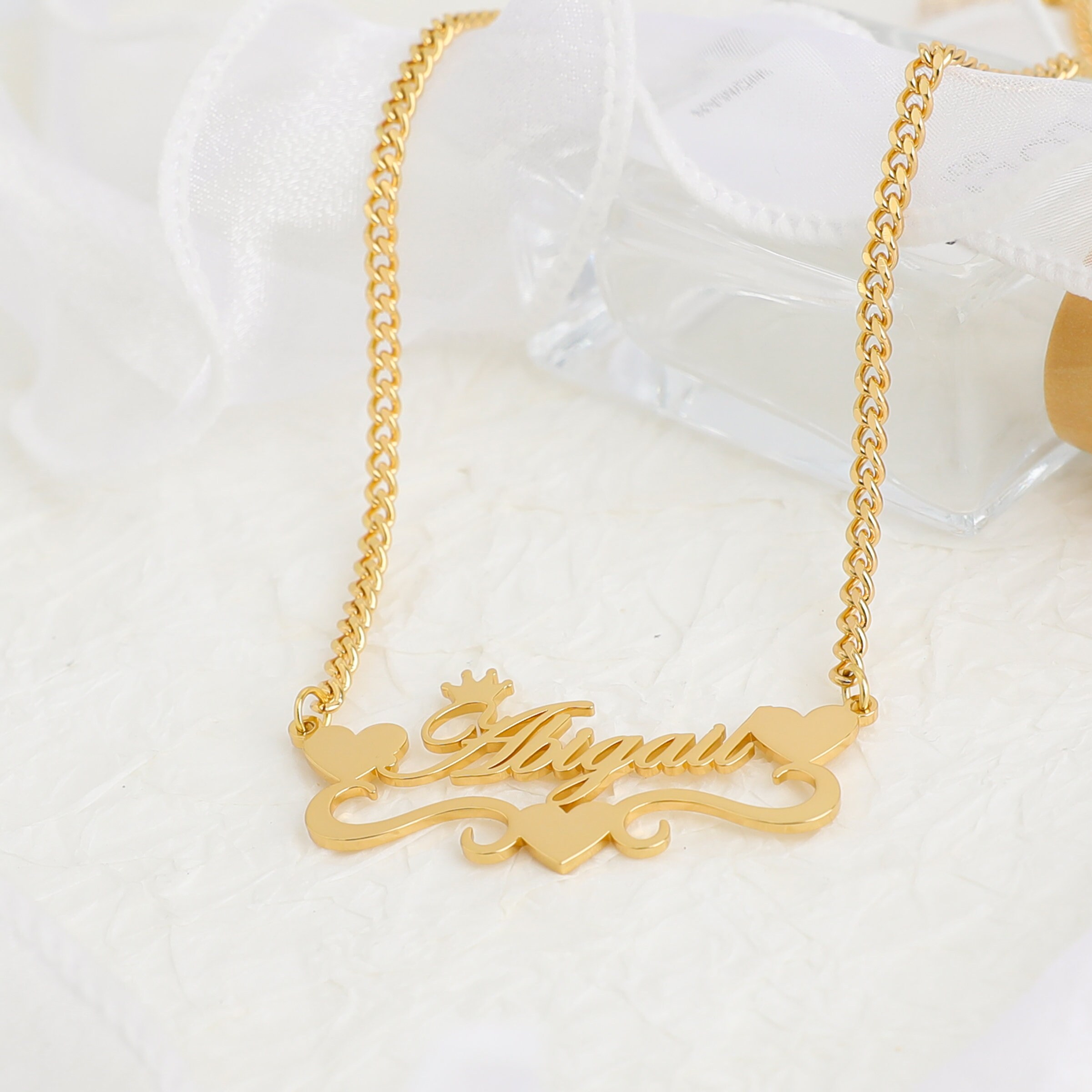 Authentic Gold Name Necklace 18k Gold Name Necklace Custom Made