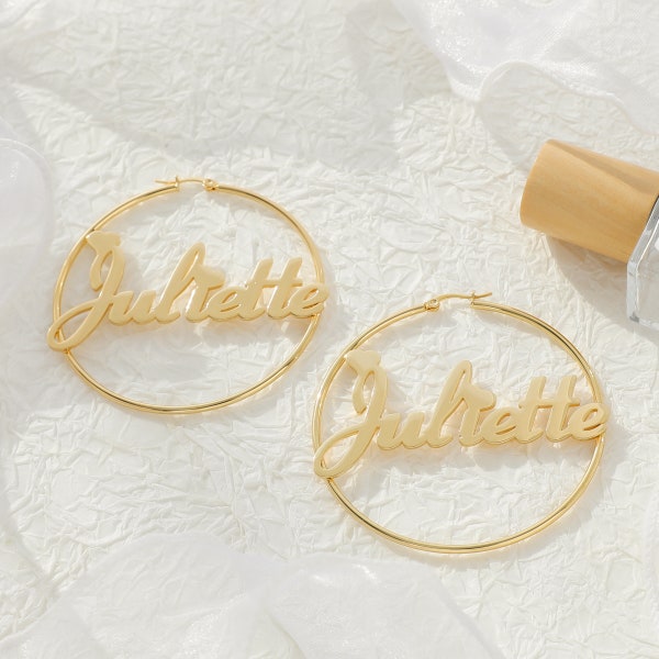 Personalized Name Earrings,Custom Hoop Name Earrings,Minimalist Name Earrings,Kids Name Earrings, Gold Name Earrings,Personalized Earrings