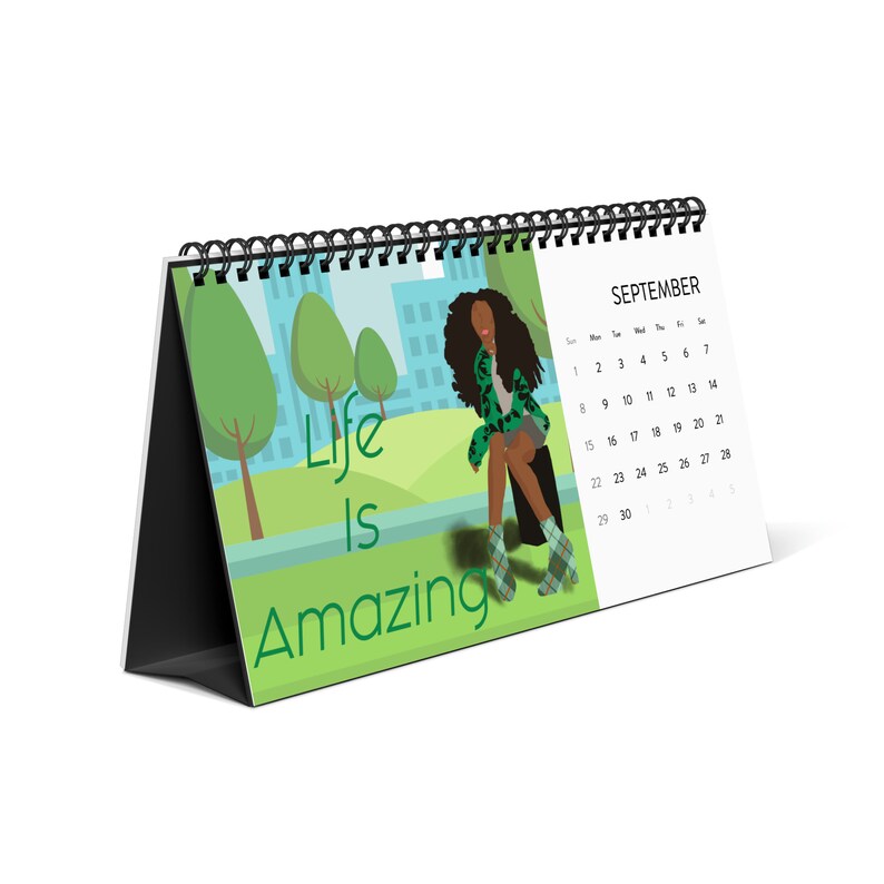 2024 Desktop Calendar 2024 Grid Etsy