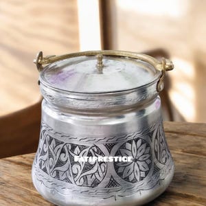 Hand Embroidered Turkish Copper Yogurt Pot with Brass Handle