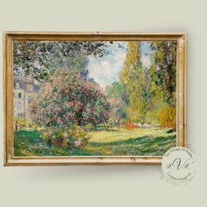 Wall Art 1800&#39;s Vintage Painting Landscape The Parc Monceau Claude Monet Digital Download