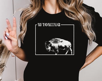 Wyoming Shirt, Buffalo Shirt, Bison Tee, Wyoming Gifts, State T-shirt, Wyoming Lover Shirt, Wyoming Trip Shirts