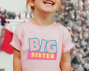 Big Sister Toddler Shirt Kids Newborn Pregnancy Announcement Big Sis T-Shirt Sibling Infant Toddler & Youth Tee