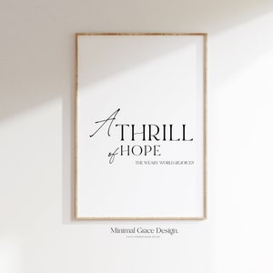 A Thrill Of Hope, Printable, Christmas Wall Art, Christian Christmas, Christmas Scripture Wall Art, Christmas Hymn Art, Christmas Printable
