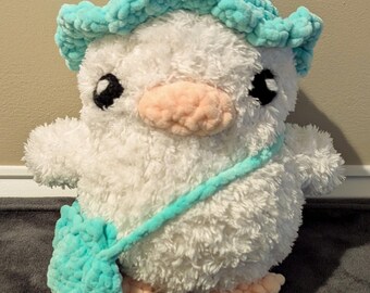 Crochet Duck Plush in Bucket Hat