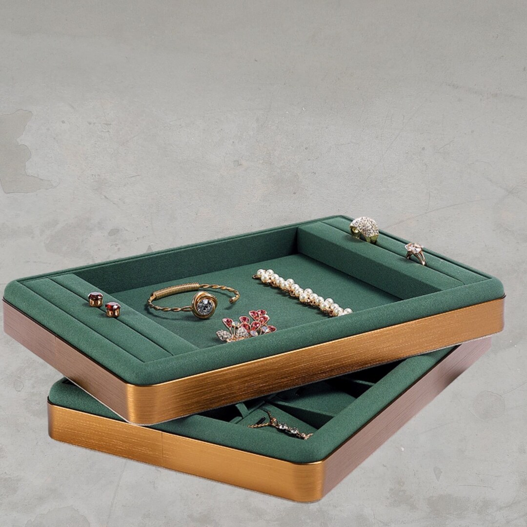 Jewelry Organizer, Jewelry Tray, Drawer Organizer, Modern Green Microfiber Organizer, Perfect