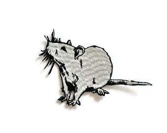 Rat patch Possum  Mouse  Wild possum  embroidery iron on patch